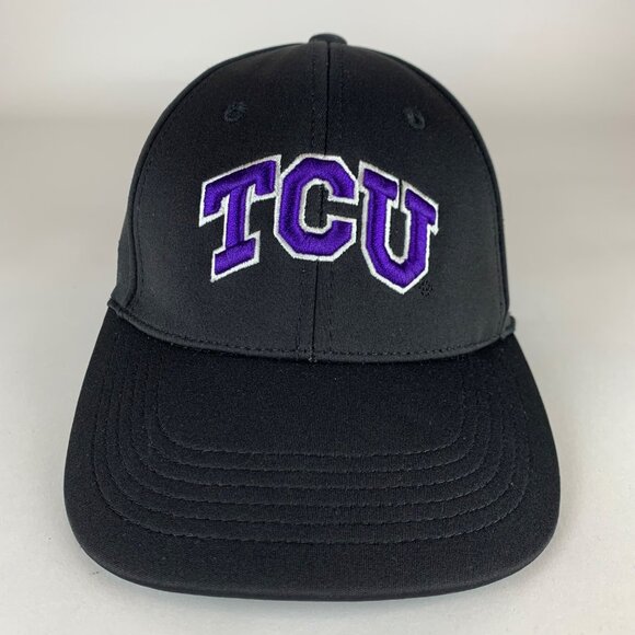 TCU Horned Frogs NCAA Black Top of the World Stretch Fitted Hat One Size - Picture 3 of 7